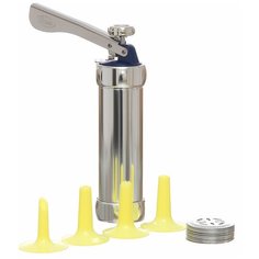 BRADEX Шприц для печенья Домашняя кондитерская с насадками, серебристый