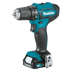 Аккумуляторная дрель-шуруповерт Makita DF333DWYE4, 12 В, 1.5 А·ч х2, кейс, набор бит