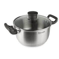 Кастрюля Rondell Drive, 2.8 л, стальной/черный