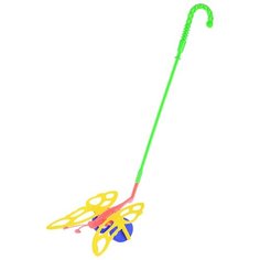 Каталка-игрушка ОГОНЁК Бабочка (ОГ675) красный/зеленый/желтый