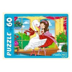 Пазл Рыжий кот Балеринка и лебедь (ПУ60-7195), 60 дет.