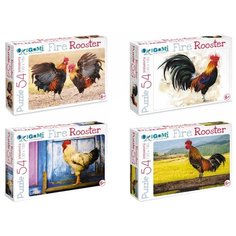Пазл Origami Fire Rooster Яркие петухи (02631), 54 дет.