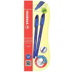STABILO Набор шариковых ручек Performer Grip (898G/41-2В), синий цвет чернил