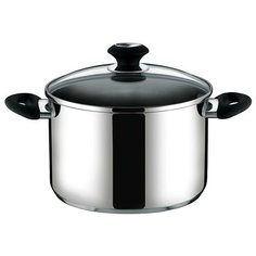 Кастрюля Tescoma Presto 728018, 3 л, стальной/черный