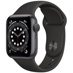 Умные часы Apple Watch Series 6 GPS 40мм Aluminum Case with Sport Band, серый космос/черный