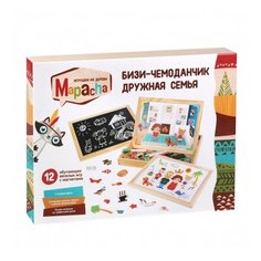 Доска для рисования детская Mapacha Бизи-чемоданчик Дружная семья (76840) натуральный