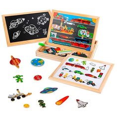Доска для рисования детская Mapacha Бизи-чемоданчик Транспорт (76841) натуральный