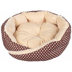 Лежак для собак и кошек XODY Сказка (02215-2) 52х52х15 см коричневый/бежевый