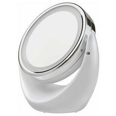 Зеркало косметическое настольное Gezatone LM110 с подсветкой белый/серебристый
