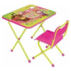 Комплект детской складной мебели Nika Маша и Медведь КП/1 со столом и стулом от 1,5 до 3 лет
