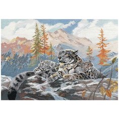 1342 Набор для вышивания ОВЕН  Снежные барсы40*28см