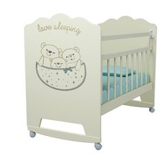 Кровать детская Love Sleeping (фигур.спин., колесо-качалка ) (слоновая кость) Indigo