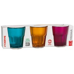 Набор стаканов Cerve "Голливуд" желтый,голубой,фуксия 269 мл 3 шт