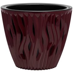 Кашпо "Вдохновение" 1,6л бордо (чёрная вставка) BMC