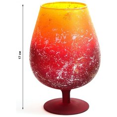 Ваза- бокал на ножке 1л Evis ЮЛИЯ Бренди h-17см