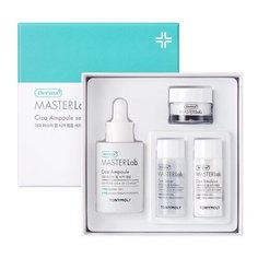 TONYMOLY Набор: Ампульная сыворотка для лица с экстрактом центеллы азиатской, Эмульсия для лица с экстрактом центеллы азиатской, Тонер для лица с экстрактом центеллы азиатской, Крем для лица с экстрактом центеллы азиатской DERMA MASTERLAB CICA AMPOULE