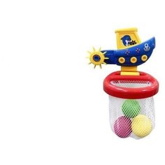 Игрушка для ванной Abtoys Веселое купание. Кораблик с корзиной и 3 мячиками для водного баскетбола