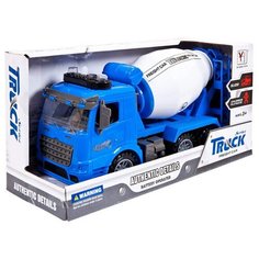 Машинка "Грузовик - бетономешалка", пластмассовая , со звуковыми и световыми эффектами, 34х13х19 см Junfa Toys