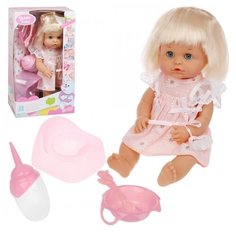 Игр. наб. "Маленькая мама", в компл. кукла 32см., пьет, писает, звук, предм. 5шт., эл.пит, кор Наша Игрушка