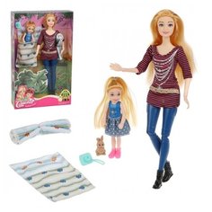 Игр. набор "На прогулке" в компл. кукла 30см, кукла 10см, кролик, предметов 2шт, кор. Наша Игрушка