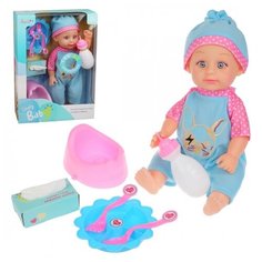 Игр. наб."Мой малыш", звук, в компл. кукла-пупс 33см, предм. 6шт, эл.пит.AG13х2шт. вх. в компл., кор Наша Игрушка