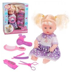 Игр. наб."Маленькая мама", звук, в компл. кукла 26см, предм. 5шт, эл.пит. AG13х3шт. вх. в компл., кор. Наша Игрушка