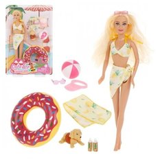 Игр. наб. Defa Lucy "Пляжный отдых", в компл. кукла 29см, предм. 8шт., блистер1