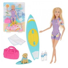 Игр. наб. Defa Lucy "Пляжный отдых", в компл. кукла 29см, предм. 6шт., блистер4