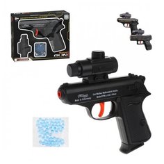 Пистолет механический, в комплекте: гелевые пули пакет 1шт., коробка Наша Игрушка
