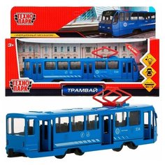 Технопарк "Технопарк" Трамвай металл, инерция, открываются двери, 18.5 см (свет, звук) TRAM71403-18S