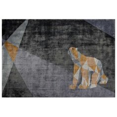 Ковер индийский Kover.ru CRYSTAL FOREST BEAR-MULTI, Арт-шелк 1.46x0.77