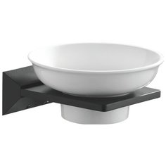 Мыльница керамическая с черным матовым держателем Rose RG1603H