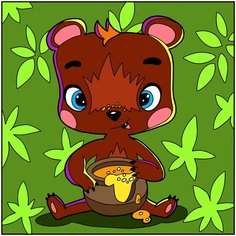 Картина по номерам Color Kit KIDS Медвежонок 20х20 UE037