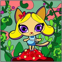 Картина по номерам Color Kit KIDS Кошка-Алиса 20х20 UE034