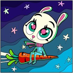 Картина по номерам Color Kit KIDS Морковка-космолет 20х20 UE041