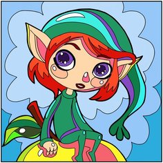 Картина по номерам Color Kit KIDS Яблочный эльф 20х20 UE035