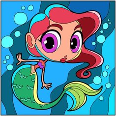 Картина по номерам Color Kit KIDS Маленькая русалочка 20х20 UE049