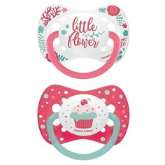 Пустышка силиконовая анатомическая Canpol Babies 0-6 м, 2 шт., коралловый