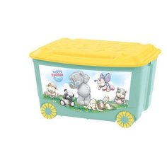 Ящик для игрушек на колесах с аппликацией "ME TO YOU" 580х390х335мм (упак.4 шт.) (зеленый арт.431304 Бытпласт