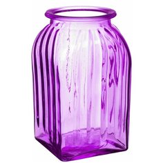 Ваза для цветов NinaGlass Ханна, фиолетовая, высота 18,5 см