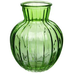 Ваза для цветов NinaGlass Белла, зеленая, высота 19,5 см