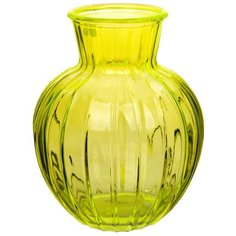 Ваза для цветов NinaGlass Белла, желтая, высота 19,5 см