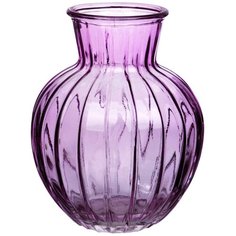 Ваза для цветов NinaGlass Белла, фиолетовая, высота 19,5 см