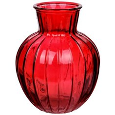 Ваза для цветов NinaGlass Белла, красная, высота 19,5 см