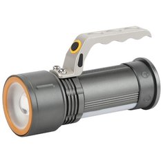 Фонарь-прожектор ЭРА PA-805, алюминиевый, 5Вт, боковой светильник 3Вт, литий 2.5 Ач, серый ERA