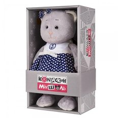 Мягкая игрушка Maxitoys Колбаскин&Мышель Мышель в Синей Юбке в Белый Горошек 25 см
