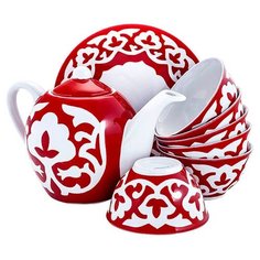 Чайный сервиз Красная Пахта, Turon porcelain, 8 предметов,