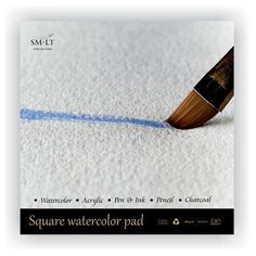 Альбом SM-LT Square watercolor 30х30 см 20л 260 г/м2 белый, склейка AS-20(260)Q Smiltainis