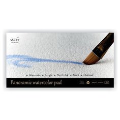 Альбом SM-LT Panoramic watercolor 40х20см 20л 260 г/м2 белый, склейка AS-20(260)PAN Smiltainis