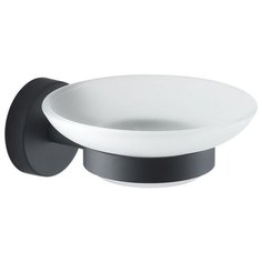 Настенная стеклянная мыльница Gedy G-Eros, черный матовый